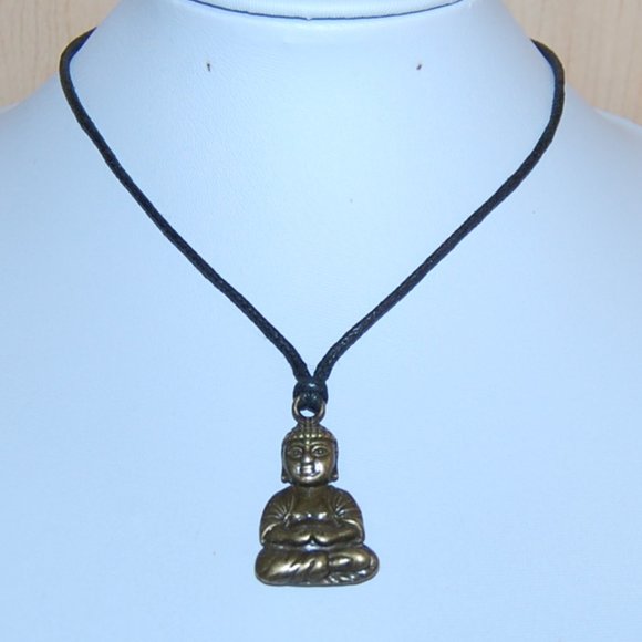 Buddha Necklace,Bronze Buddha Pendant Necklace,Pray,Peace,Happy Buddha - Picture 1 of 3